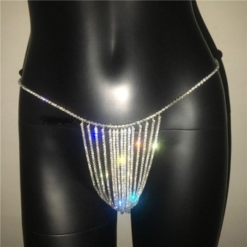 Fashion Sexy Crystal Body Chain Jewelry Rhinestone Tassel Thong Belly Party Waist Chain Jewelry Accessories for Lady